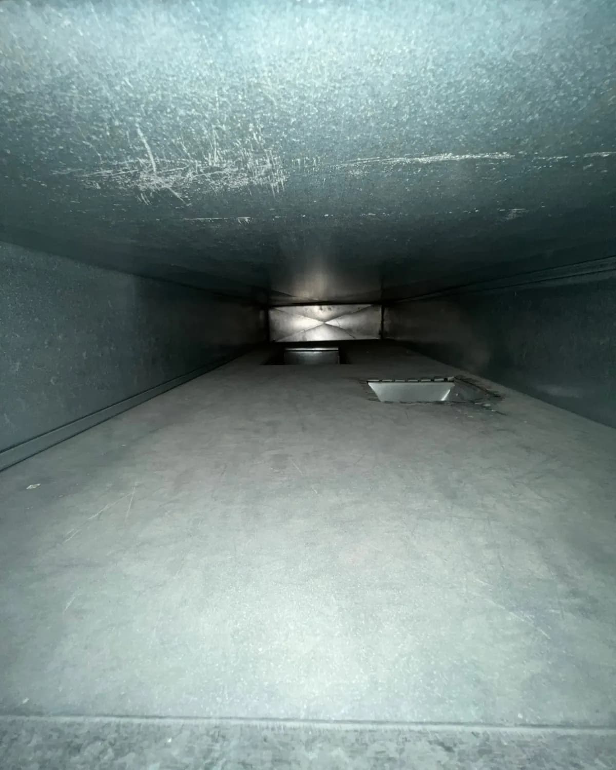 Same duct interior after Clean Fresh Air professional cleaning — pair 4